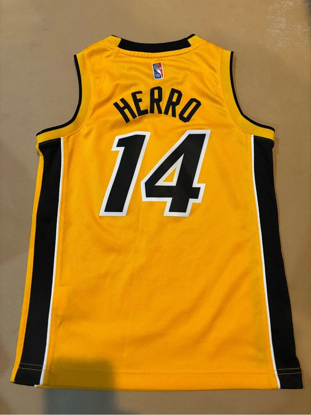 Nike HEAT yellow and blue  #14 Basketball Jersey